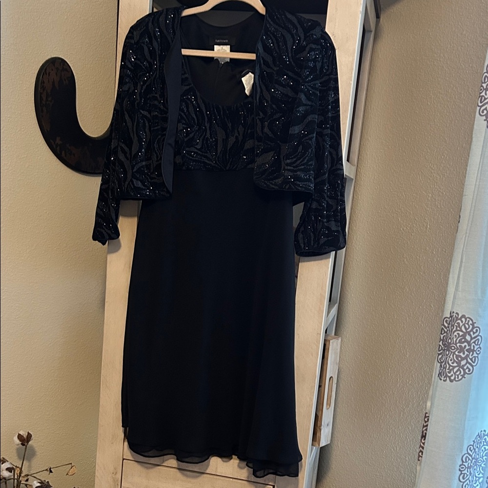 R&M Richards Black Long Sleeve Dress with Jacket